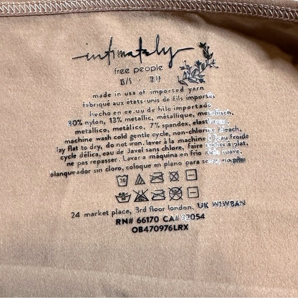 NWOT Free People Intimately Skinny Strap Seamless Brami in Natural. Size XS/S - Picture 8 of 8